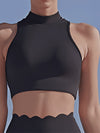 ZASUWA Female Sexy Solid Color Hollow Out Stand Up Collar Tank