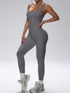 ZASUWA Female Hollow Out Backless Scrunch Bum Jumpsuit