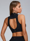 ZASUWA Female Cutout V Shape Waist Backless Skirt Suit