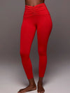ZASUWA Female Solid Color Unique Folds V Shape Waist Leggings