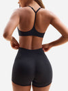 ZASUWA Female I-shaped Adjustable Strap U Collar Quick Dry Backless Short Tracksuit