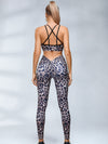 ❤ZASUWA Female Leopard Print Deep V Back Leggings
