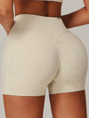ZASUWA Female High-rise Hot Stamping Print Quick Dry Scrunch Bum Booty Shorts