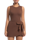 ZASUWA Female Solid Color 2 in 1 Design Quick-dry Dress
