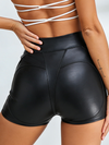 ❤Sexy Faux Leather Push Up Design Lace-up Shorts