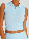 ZASUWA Female Stand Up Collar Zipper Quick Dry Tank