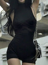 ZASUWA Female Mesh Splicing Elastic Tight Romper