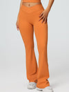 ZASUWA Female V-shaped Waist Solid Color Flare Leggings