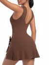 ZASUWA Female Solid Color 2 in 1 Design Quick-dry Dress