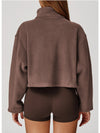 ZASUWA Female Fleece Pocket Cropped Jacket