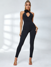 Unique Flower Cutout Backless Jumpsuits