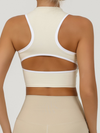 Sexy Contrast Color Hollow Out Solid Color Backless Quick Dry Tank