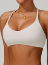ZASUWA Female Cross Back V-neck with Chest Pads Quick Dry Push Up Design Short Tracksuit