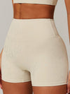ZASUWA Female High-rise Hot Stamping Print Quick Dry Scrunch Bum Booty Shorts