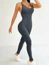 ZASUWA Female Denim Ribbed Cross Back Jumpsuit