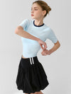 ZASUWA Female Stripe Fluffy Tennis Skirts Suit