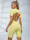 Sexy Backless Zipper Scrunch Bum Romper