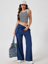 ZASUWA Female U Collar Contrast Color Stripe Quick Dry Tank