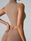 ZASUWA Female Solid Color Basic Must-have Cropped Short Sleeves