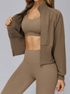 ZASUWA Female Zipper Stand Up Collar Windproof Jacket