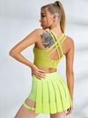 Cross Back 2 In 1 Pleated Skirt Short Suit