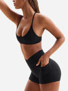 ZASUWA Female I-shaped Adjustable Strap U Collar Quick Dry Backless Short Tracksuit