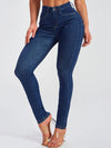 ZASUWA Female Sexy Denim Elastic Tight Pocket Cargo Leggings