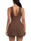 ZASUWA Female Solid Color 2 in 1 Design Quick-dry Dress
