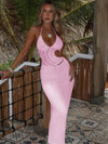 ZASUWA Female Sexy Halter Hollow Out Lace-up Backless Without Bikini Set Swimwear Cover-up