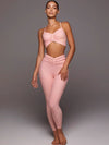 ZASUWA Female Solid Color Unique Folds V Shape Waist Tracksuit