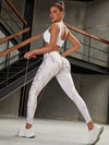 ZASUWA Female High Waist Bronzed Snakeskin Leggings