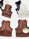 Sexy Contrast Color Hollow Out Solid Color Backless Quick Dry Tank