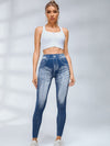 ZASUWA Female Deep V Back Denim Scrunch Bum Leggings