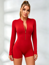 Zipper Backless Scrunch Bum With Pads Romper