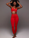 ZASUWA Female Solid Color Unique Folds V Shape Waist Tracksuit