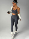 ZASUWA Female V-shaped Waist Ribbed Push Up Design Scrunch Bum Hip-lift Tracksuit