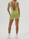 ZASUWA Female Contrast Color V-neck Backless with Chest Pads Romper