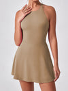 ZASUWA Female Cross Back Hollow Out Quick-dry Dress