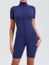 ZASUWA Female Zipper Stand Collar Jumpsuit