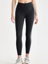 ZASUWA Female Contrast Color Stripes Zipper High-rise Leggings