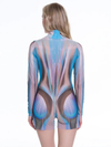 ZASUWA Female Unique Print Zipper Romper