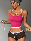ZASUWA Female Contrast Color Backless Tank