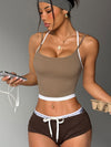 ZASUWA Female Contrast Color Backless Tank