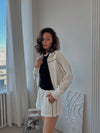 ZASUWA Female Zipper Contrast Color Short Tracksuit