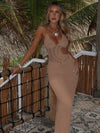 ZASUWA Female Sexy Halter Hollow Out Lace-up Backless Without Bikini Set Swimwear Cover-up