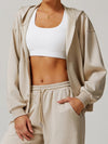 ZASUWA Female Pocket Zipper Casual Hoodie