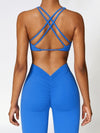ZASUWA Female Deep V Back Scrunch Bum Flare Pants