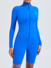 ZASUWA Female Zipper Stand Collar Long-Sleeved Jumpsuit