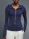 ZASUWA Female Pocket Zipper With Hat Jacket