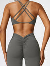 ZASUWA Female Deep V Back Scrunch Bum Flare Pants